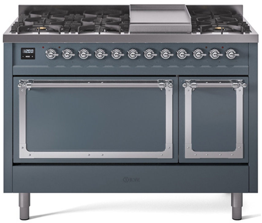 Blue Grey With Chrome Knobs, Natural Gas