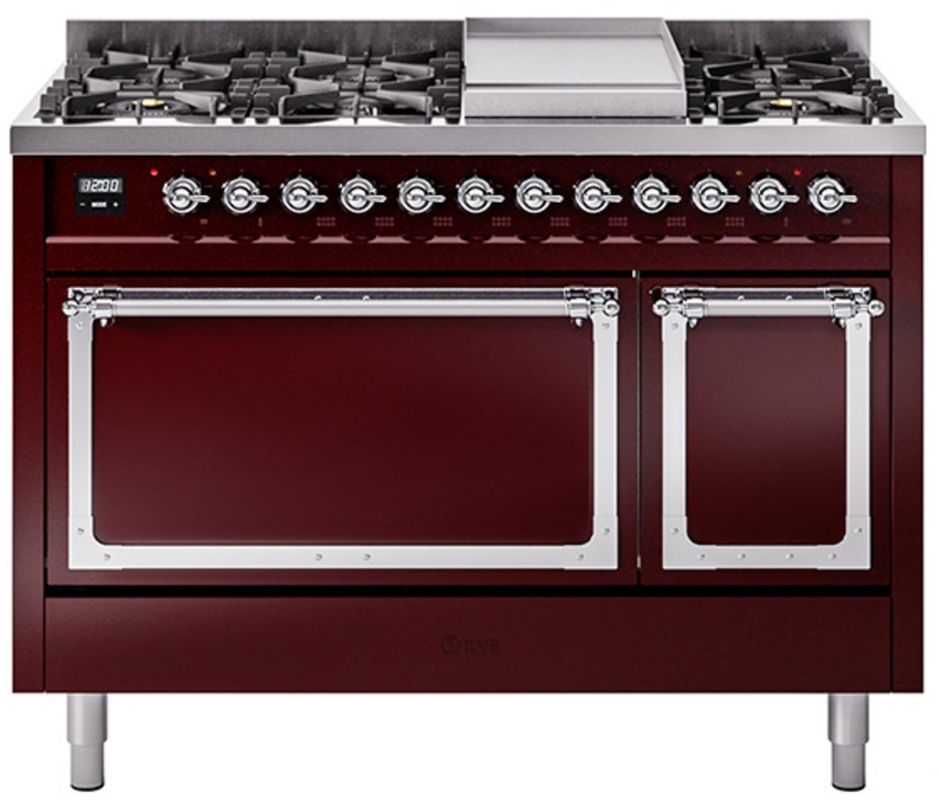 Burgundy With Chrome Knobs, Natural Gas