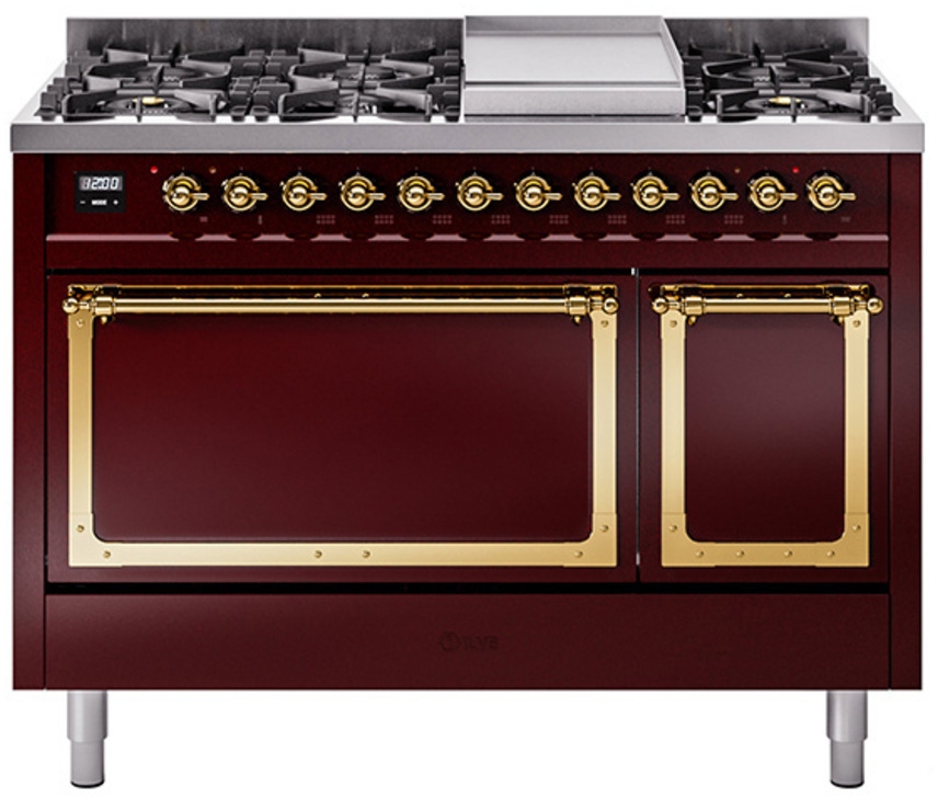 Burgundy With Brass Knobs, Natural Gas