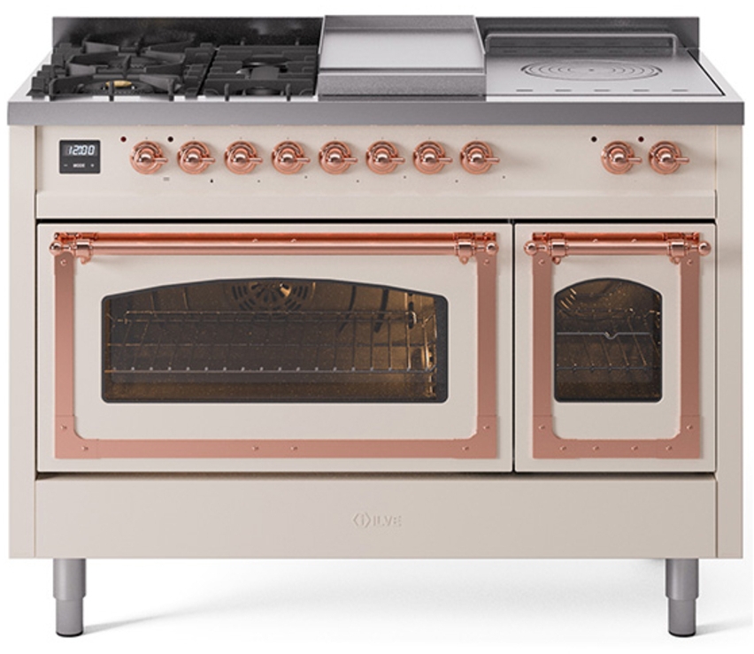 Antique White With Copper Knobs, Natural Gas