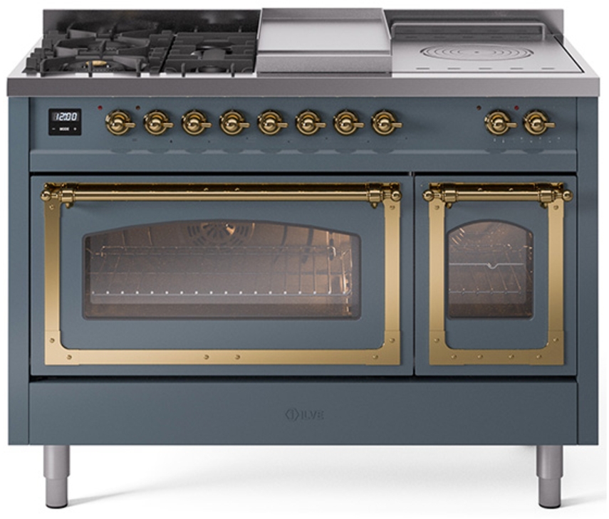 Blue Grey With Brass Knobs, Natural Gas