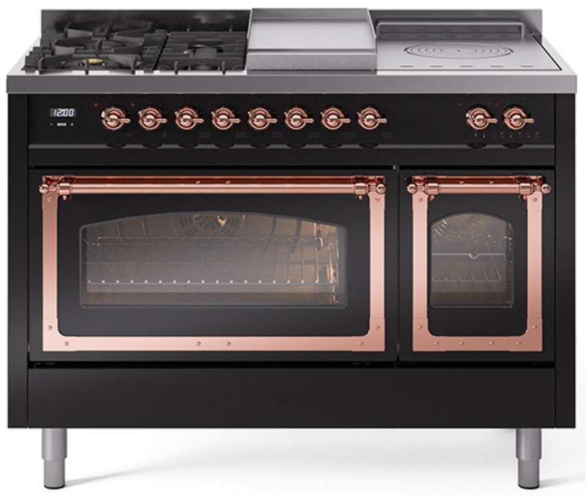 Glossy Black With Copper Knobs, Natural Gas