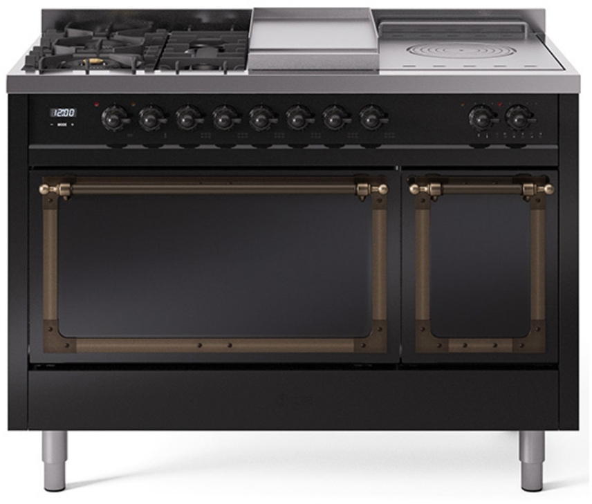 Glossy Black With Bronze Knobs, Natural Gas