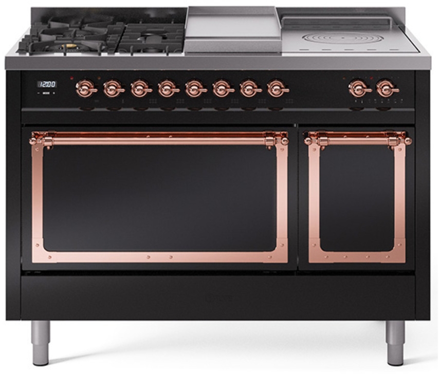 Glossy Black With Copper Knobs, Natural Gas