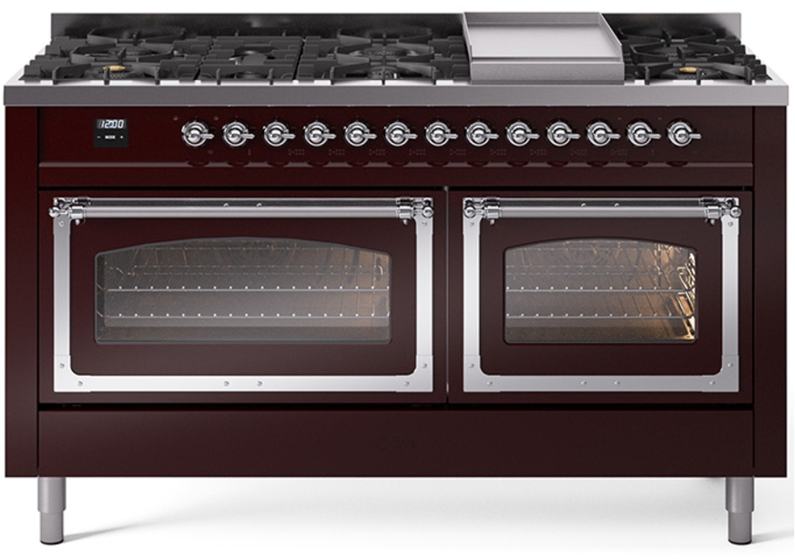 Burgundy With Chrome Knobs, Natural Gas