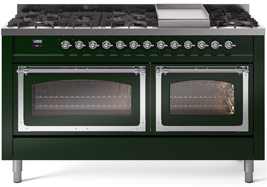 Emerald Green With Chrome Knobs, Natural Gas