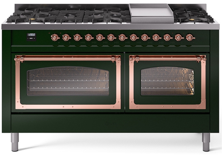 Emerald Green With Copper Knobs, Natural Gas