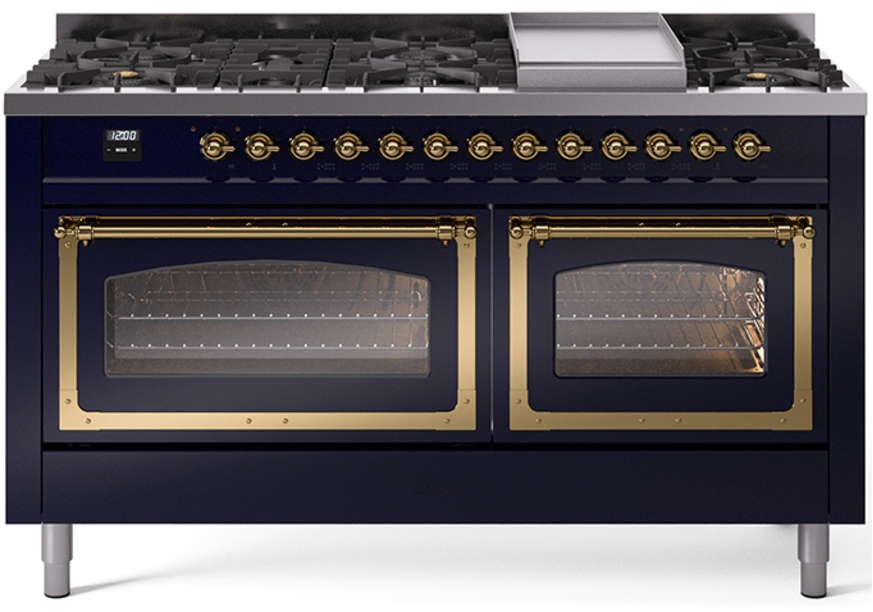 Midnight Blue With Brass Knobs, Natural Gas