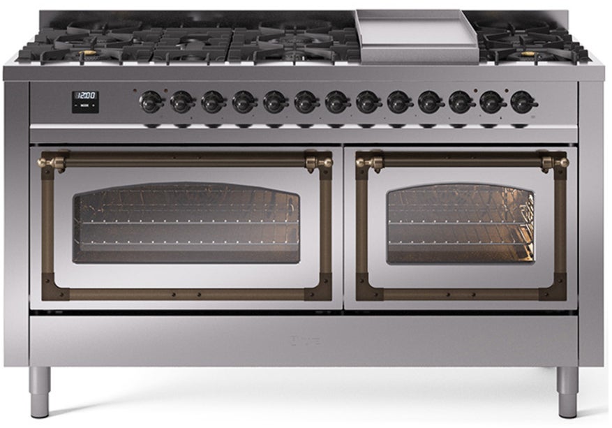 Ilve UN60FNMPSSBLP Nostalgie II Noblesse 60 Inch Dual Fuel Range With 9 ...
