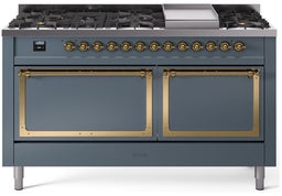 Blue Grey With Brass Knobs, Natural Gas