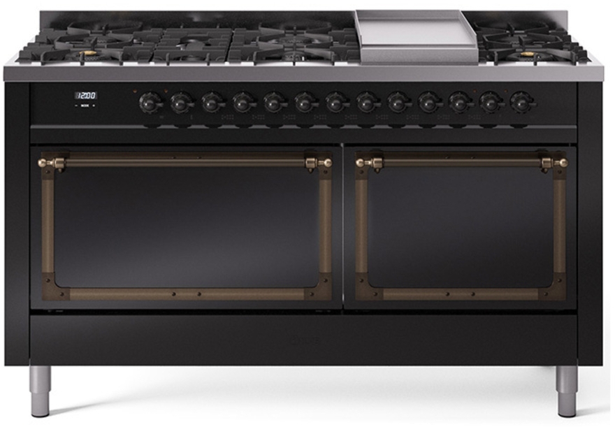 Glossy Black With Bronze Knobs, Natural Gas