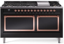 Glossy Black With Copper Knobs, Natural Gas