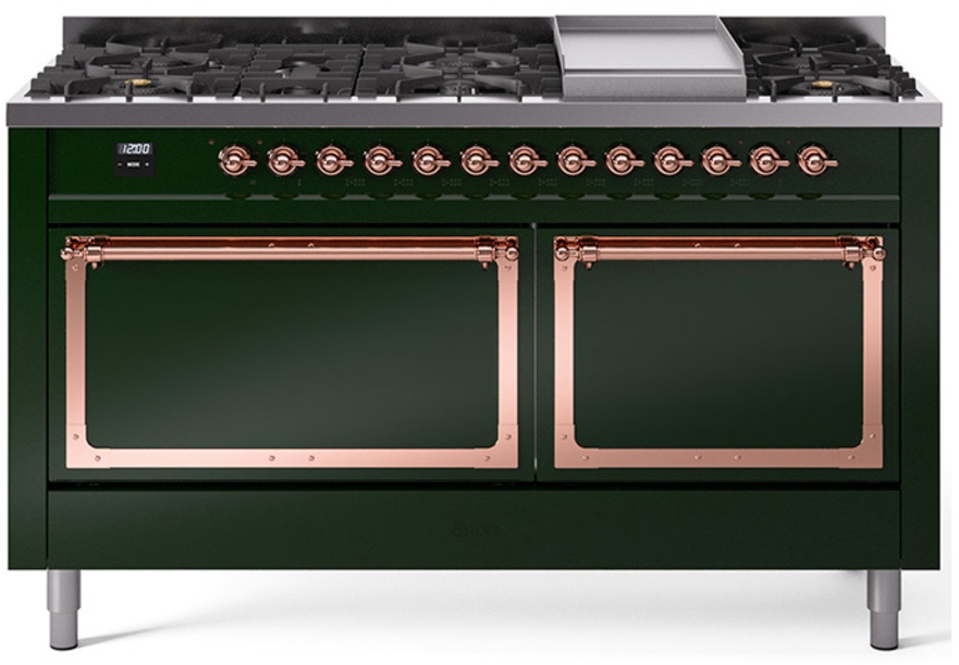 Emerald Green With Copper Knobs, Natural Gas