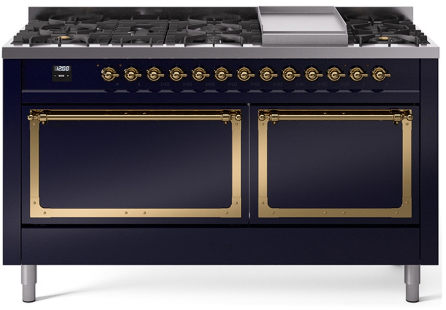 Midnight Blue With Brass Knobs, Natural Gas