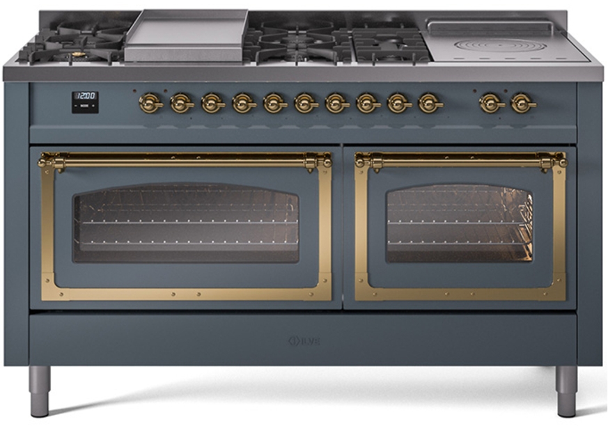 Blue Grey With Brass Knobs, Natural Gas