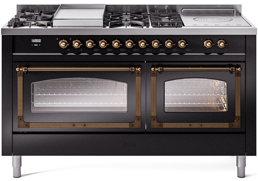 Glossy Black With Bronze Knobs, Natural Gas