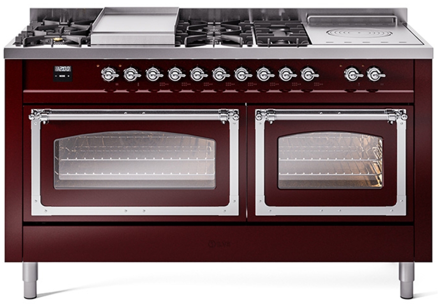 Burgundy With Chrome Knobs, Natural Gas