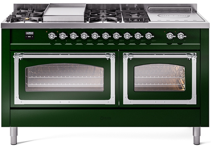 Emerald Green With Chrome Knobs, Natural Gas