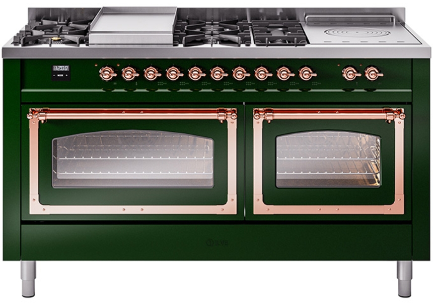 Emerald Green With Copper Knobs, Natural Gas