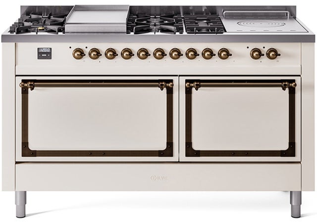 Ilve UN60FSQNMPAWB Nostalgie II Noblesse 60 Inch Dual Fuel Range With...