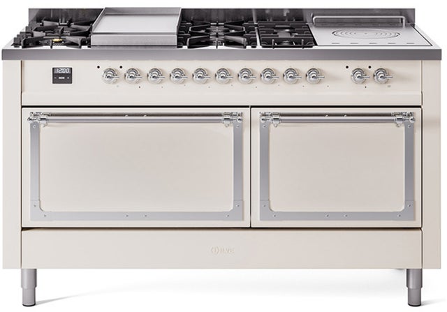 Ilve UN60FSQNMPAWC Nostalgie II Noblesse 60 Inch Dual Fuel Range With...