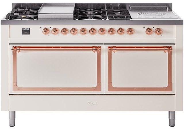 Ilve UN60FSQNMPAWPLP Nostalgie II Noblesse 60 Inch Dual Fuel Range With...