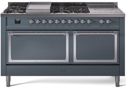 Blue Grey With Chrome Knobs, Natural Gas