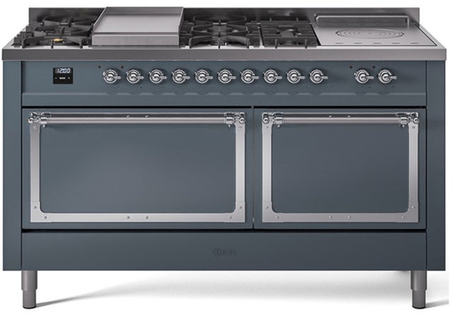 Ilve UN60FSQNMPBGC Nostalgie II Noblesse 60 Inch Dual Fuel Range With...