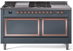 Blue Grey With Copper Knobs, Natural Gas