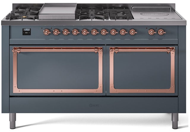 Ilve UN60FSQNMPBGP Nostalgie II Noblesse 60 Inch Dual Fuel Range With...