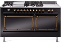 Glossy Black With Bronze Knobs, Natural Gas
