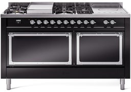 Glossy Black With Chrome Knobs, Natural Gas