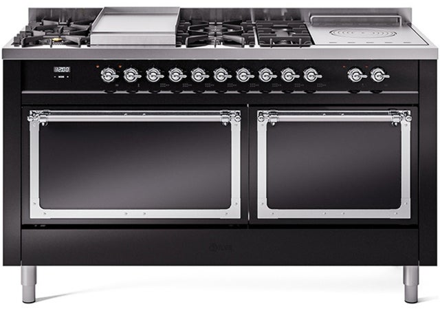 Ilve UN60FSQNMPBKC Nostalgie II Noblesse 60 Inch Dual Fuel Range With...