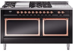 Glossy Black With Copper Knobs, Natural Gas
