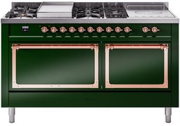 Emerald Green With Copper Knobs, Natural Gas