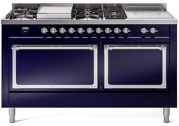 Midnight Blue With Chrome Knobs, Natural Gas