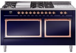 Midnight Blue With Copper Knobs, Natural Gas