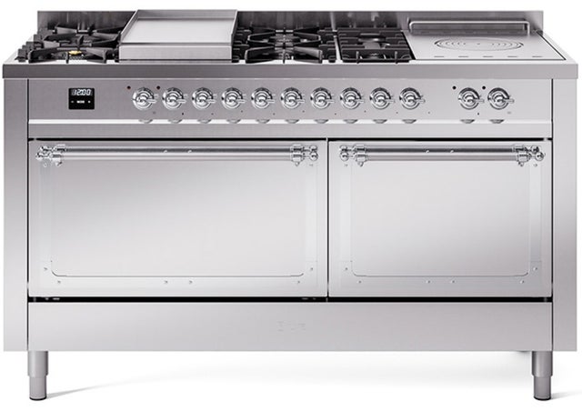 Ilve UN60FSQNMPSSCLP Nostalgie II Noblesse 60 Inch Dual Fuel Range With...