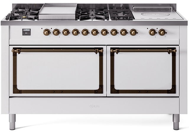 Ilve UN60FSQNMPWHB Nostalgie II Noblesse 60 Inch Dual Fuel Range With...