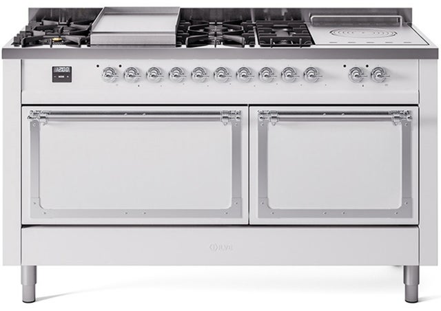 Ilve UN60FSQNMPWHC Nostalgie II Noblesse 60 Inch Dual Fuel Range With...