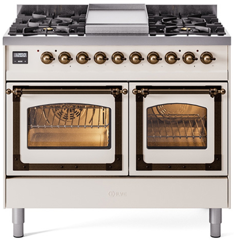 Antique White With Bronze Knobs, Natural Gas