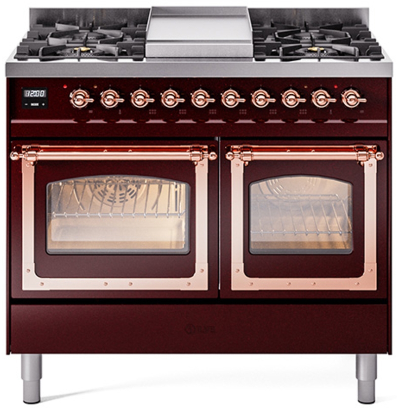 Burgundy With Copper Knobs, Natural Gas