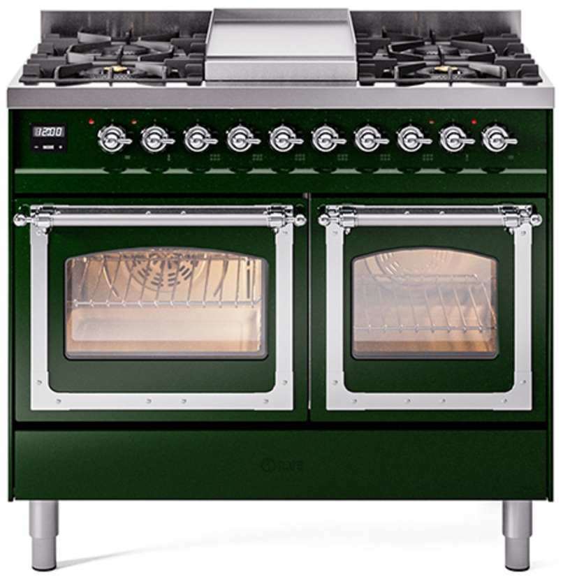 Emerald Green With Chrome Knobs, Natural Gas