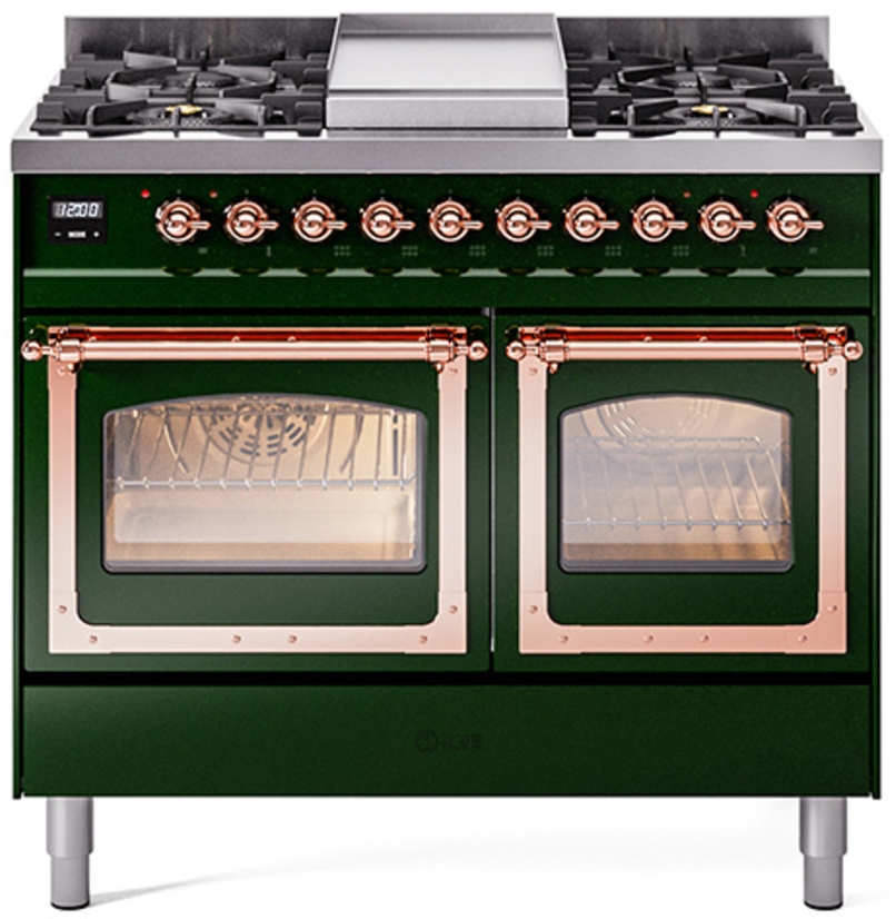 Emerald Green With Copper Knobs, Natural Gas