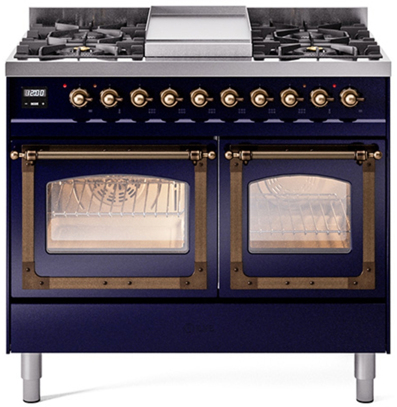 Midnight Blue With Bronze Knobs, Natural Gas