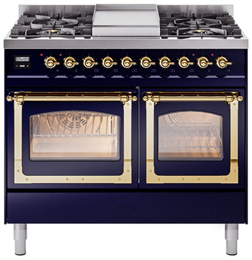 Midnight Blue With Brass Knobs, Natural Gas