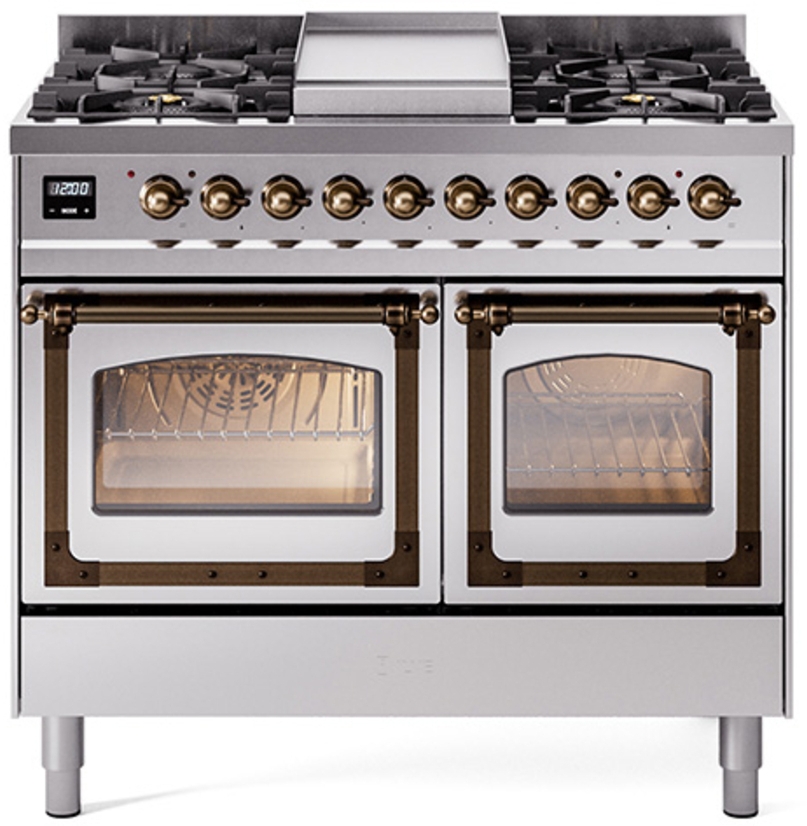 Stainless Steel With Bronze Knobs, Natural Gas