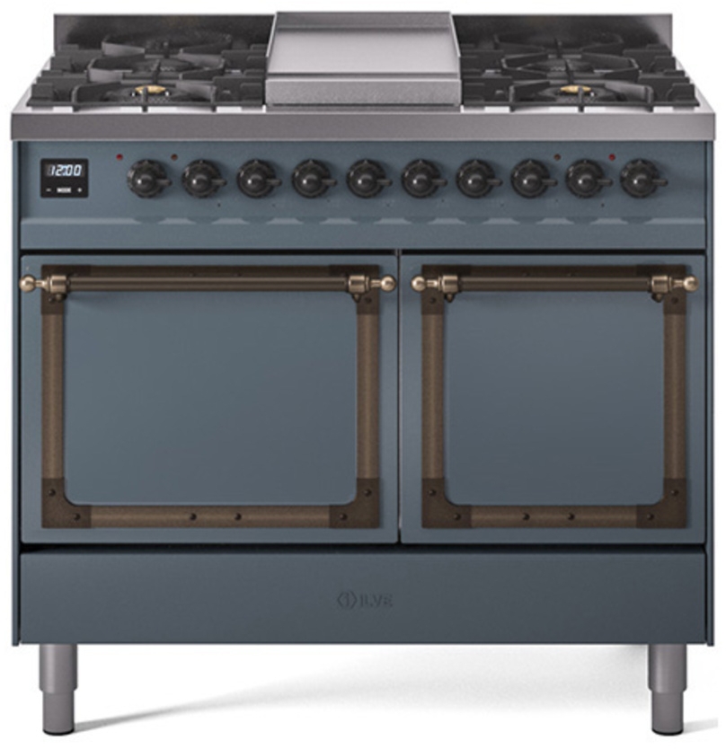 Blue Grey With Bronze Knobs, Natural Gas