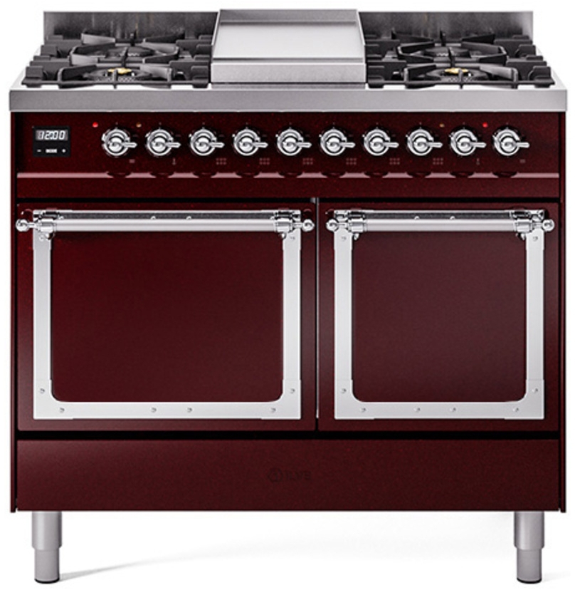 Burgundy With Chrome Knobs, Natural Gas