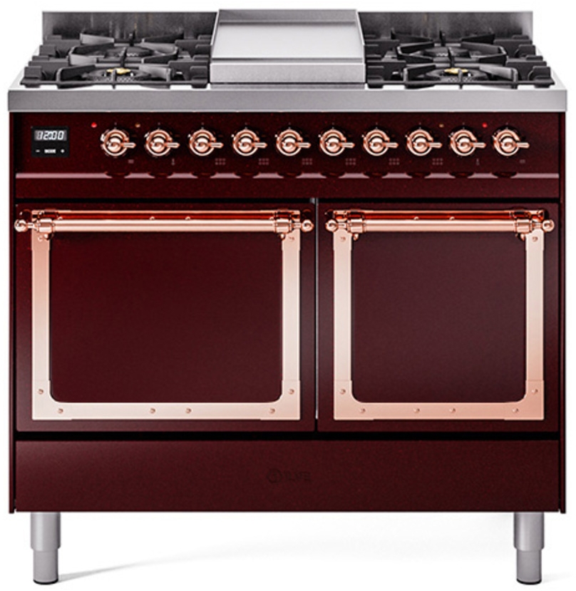 Burgundy With Copper Knobs, Natural Gas